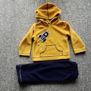 Navy/Yellow Fleece Space Outfit